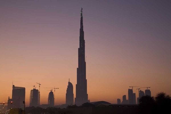 UAE, Dubai Cityscape at sunrise